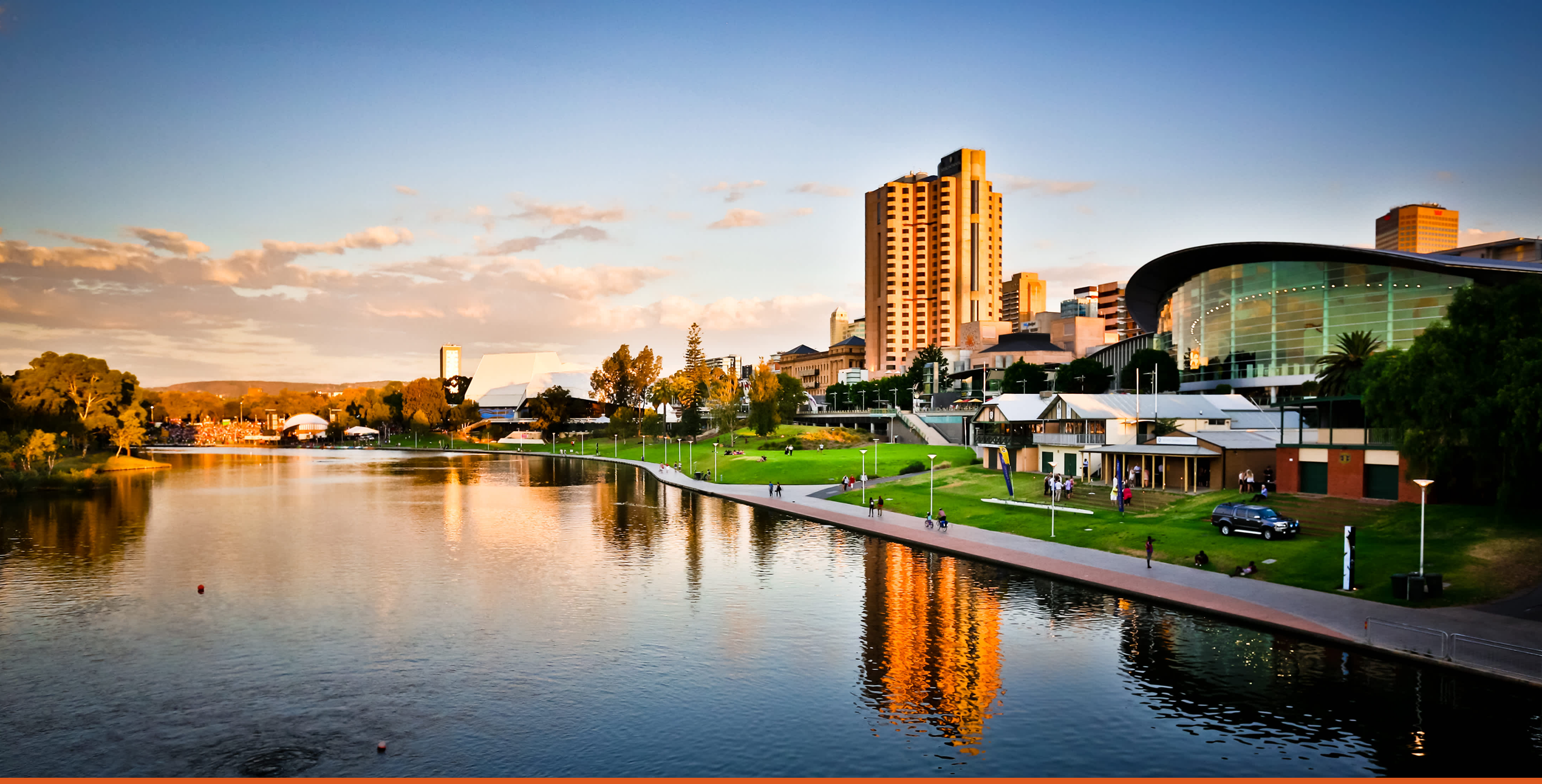 Freight Forwarder Adelaide hero — Adelaide city skyline at night